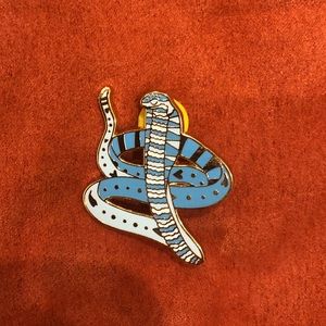 Blue snake enamel lapel pin